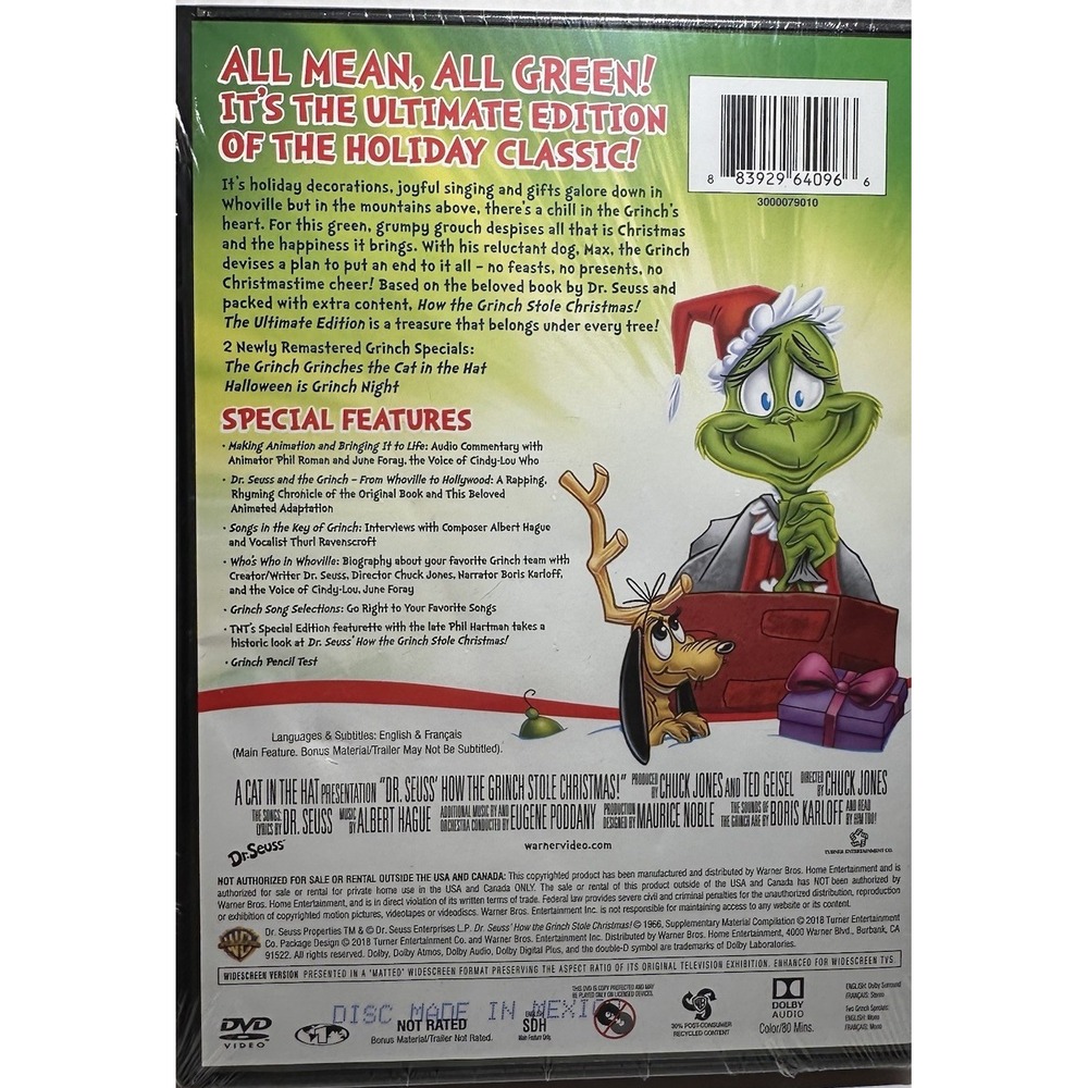 Dr. Seuss' How the Grinch Stole Christmas (Ultimate Edition) DVD Classic  New - Picture 3 of 7